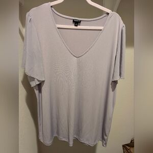 torrid Light Lavender V-Neck Flutter Sleeve Top